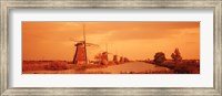 Framed Windmills in Holland (Sepia)