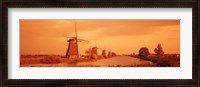 Framed Windmills in Holland (Sepia)