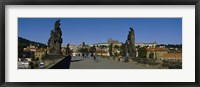 Framed People walking on a bridge, Charles Bridge, Prague, Czech Republic