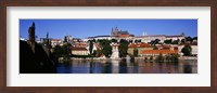 Framed Lake in front of a city, Charles Bridge, Prague, Czech Republic