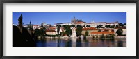 Framed Lake in front of a city, Charles Bridge, Prague, Czech Republic