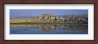 Framed Reflection of hills in a lake, Cayirhan, Turkey