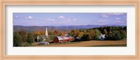 Framed High angle view of barns in a field, Peacham, Vermont