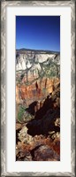 Framed End of road to Zion Narrows, Zion National Park, Utah, USA