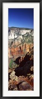 Framed End of road to Zion Narrows, Zion National Park, Utah, USA