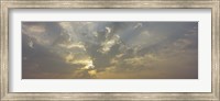 Framed Low angle view of sun shinning behind cloud, Luxembourg City, Luxembourg