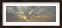 Framed Low angle view of sun shinning behind cloud, Luxembourg City, Luxembourg