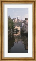 Framed Luxembourg, Luxembourg City, Alzette River Flowing through Grund District