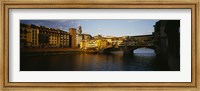 Framed Bridge Across A River, Arno River, Ponte Vecchio, Florence, Italy