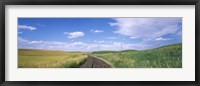 Framed Railroad track passing through a field, Whitman County, Washington State, USA