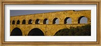 Framed High section view of an ancient aqueduct, Pont Du Gard, Nimes, Provence, France