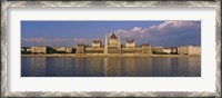 Framed Parliament building at the waterfront, Danube River, Budapest, Hungary