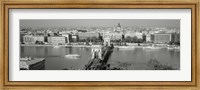 Framed Chain Bridge Over The Danube River, Budapest, Hungary