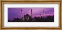 Framed Blue Mosque with Purple Sky, Istanbul, Turkey