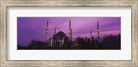 Framed Blue Mosque with Purple Sky, Istanbul, Turkey