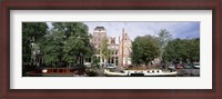 Framed Netherlands, Amsterdam, Boats in canal