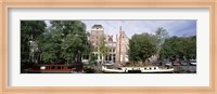 Framed Netherlands, Amsterdam, Boats in canal