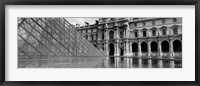 Framed Pyramid in front of an art museum, Musee Du Louvre, Paris, France