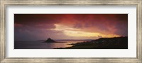 Framed Clouds over an island, St. Michael's Mount, Cornwall, England