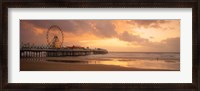 Framed Ferris wheel near a pier, Central Pier, Blackpool, Lancashire, England