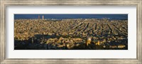 Framed Aerial View of Barcelona, Spain