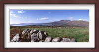 Framed UK, Ireland, Beara Peninsula, Rocks in front of Caha Mountains