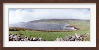 Framed UK, Ireland, Kerry County, Rocks on Greenfields
