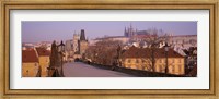 Framed View Of Houses Along The Charles Bridge, Prague, Czech Republic
