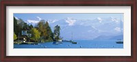 Framed Lake on the mountainside, Lake Thun, Hilterfingen, Canton of Bern, Switzerland
