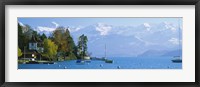 Framed Lake on the mountainside, Lake Thun, Hilterfingen, Canton of Bern, Switzerland