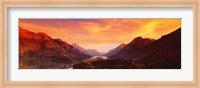 Framed Sunset Over Waterton Lakes National Park, Alberta, Canada