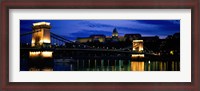 Framed Szechenyi Bridge Royal Palace Budapest Hungary