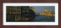 Framed High angle view of boats in a canal, Santa Maria Della Salute, Grand Canal, Venice, Italy