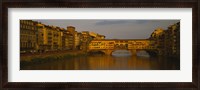 Framed Bridge Across Arno River, Florence, Tuscany, Italy