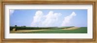 Framed Hay bales in a field, Jo Daviess county, Illinois, USA