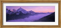 Framed Switzerland, Swiss Alps, Aerial view of clouds over mountains