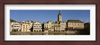 Framed Switzerland, Zurich, Buildings at the waterfront