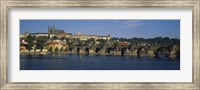 Framed Bridge across a river, Charles Bridge, Vltava River, Prague, Czech Republic