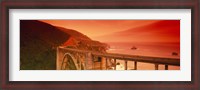Framed High angle view of an arch bridge, Bixby Bridge, Big Sur, California, USA