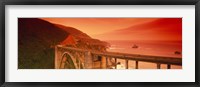 Framed High angle view of an arch bridge, Bixby Bridge, Big Sur, California, USA