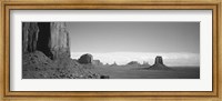 Framed Rock Formations, Monument Valley, Arizona, USA (black & white)