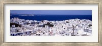 Framed Aerial View of Mykonos and Mediterranean Sea, Greece