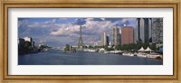 Framed Buildings at the riverbank, Seine River, Paris, France