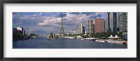 Framed Buildings at the riverbank, Seine River, Paris, France