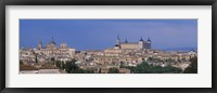 Framed Aerial view of a city, Alcazar, Toledo, Spain