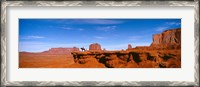 Framed Person riding a horse on a landscape, Monument Valley, Arizona, USA