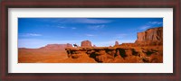 Framed Person riding a horse on a landscape, Monument Valley, Arizona, USA