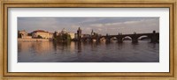 Framed Charles Bridge Vltava River Prague Czech Republic