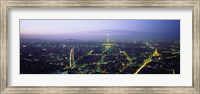 Framed Aerial view of a city, Paris, France