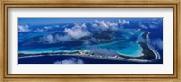 Framed Aerial View Of An Island, Bora Bora, French Polynesia